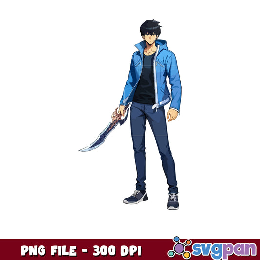Handsome jinwoo png, shadow monarch​​ png, solo leveling anime png