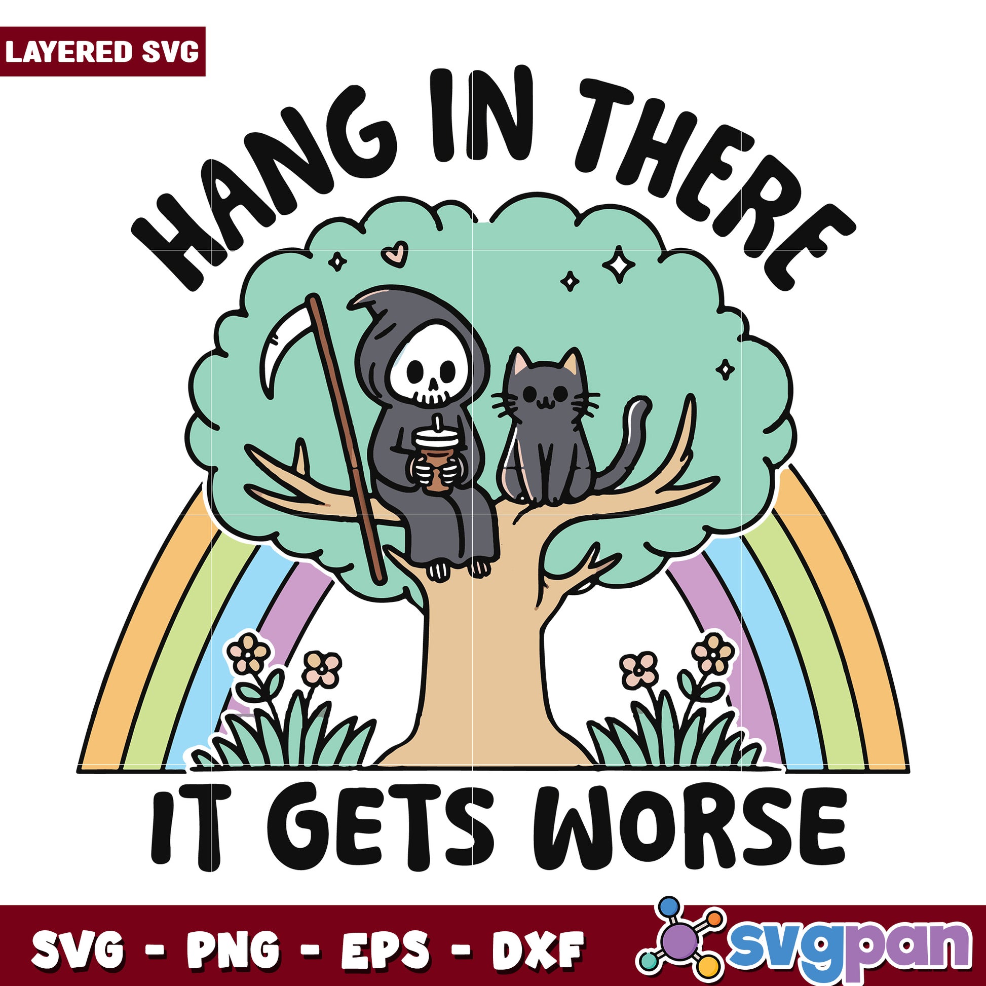 Hang in there it gets worse svg, spooky halloween svg, halloween holiday svg