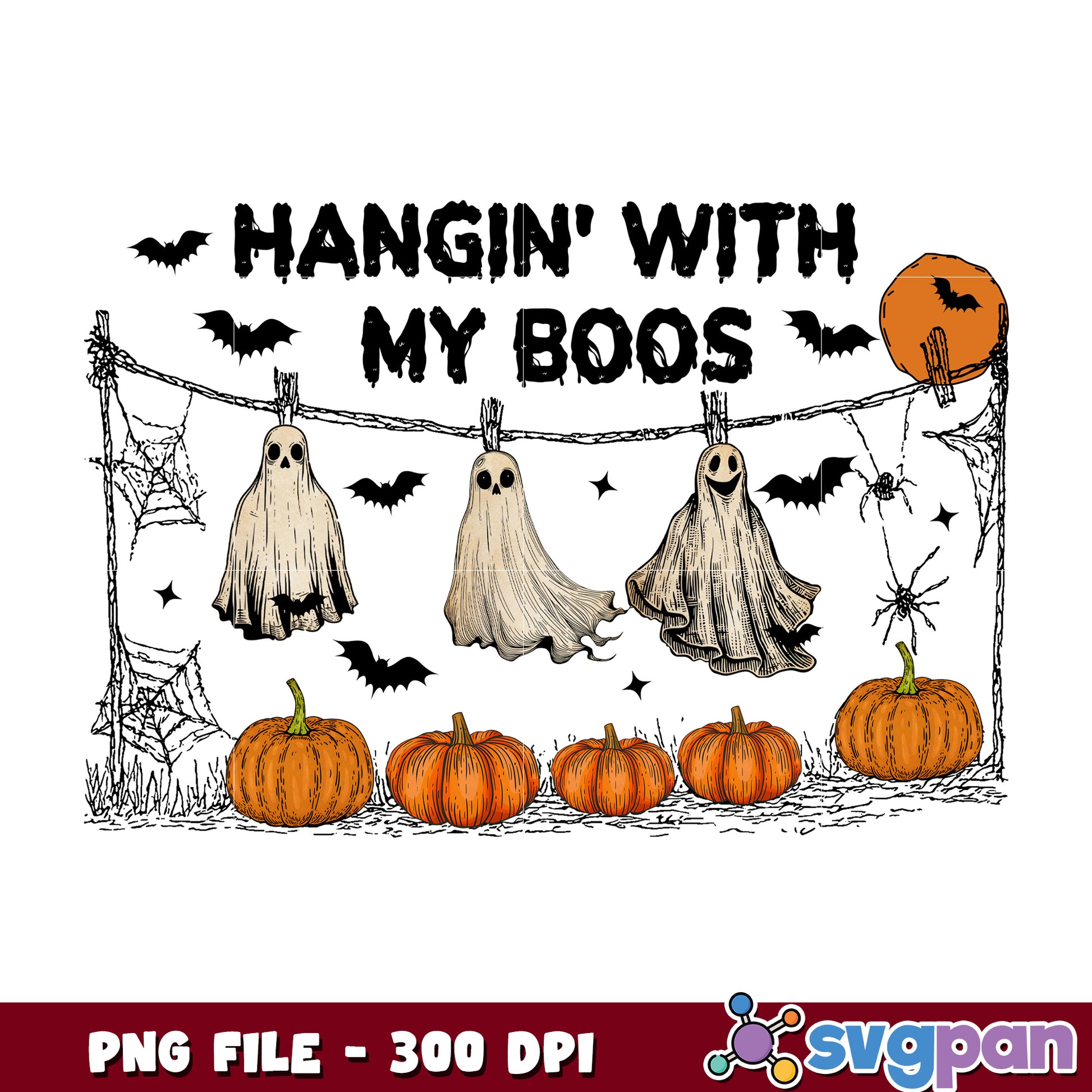 Hangin with my boos png, halloween pumpkin​​ png, halloween​ songs png