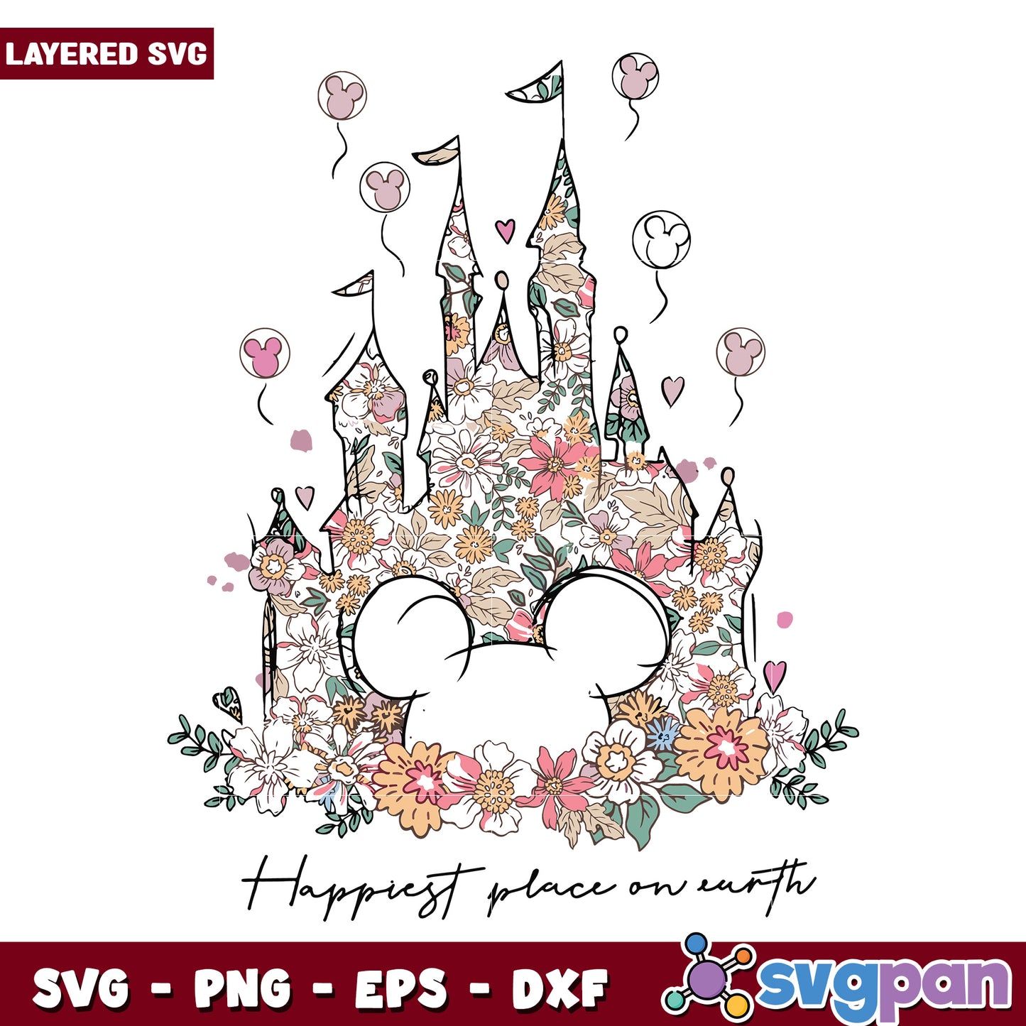 Hapiest place on earth svg, walt disney​ svg, disney plus svg
