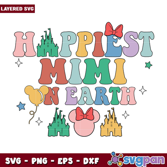 Happiest Mimi On Earth svg, Disney characters svg, Digital Download