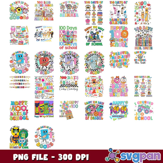 Happy 100 Days of School Bundle PNG Designs