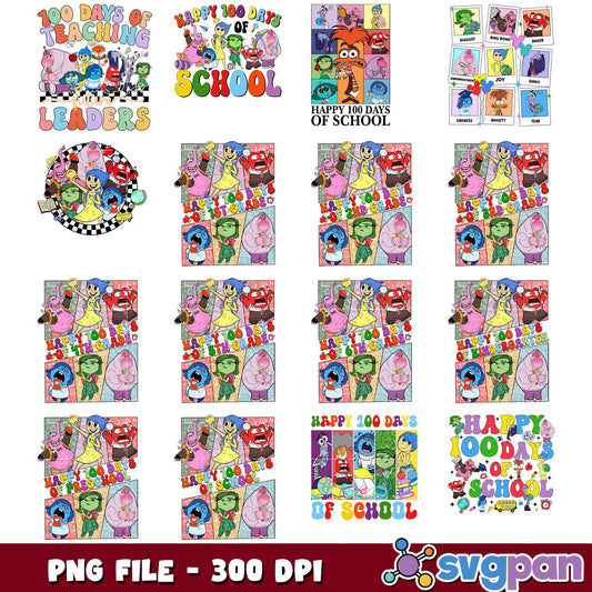Happy 100 Days of School PNG Bundle Clipart Set