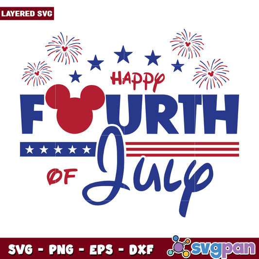 Happy 4th of July SVG Mickey Mouse
