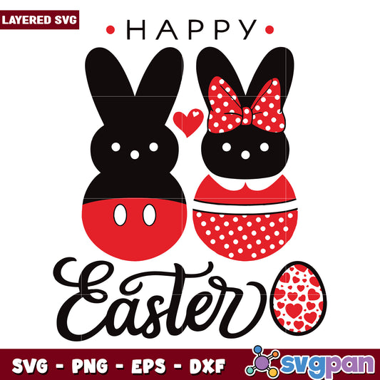 Happy Easter Bunny SVG Cute Holiday Decoration Design