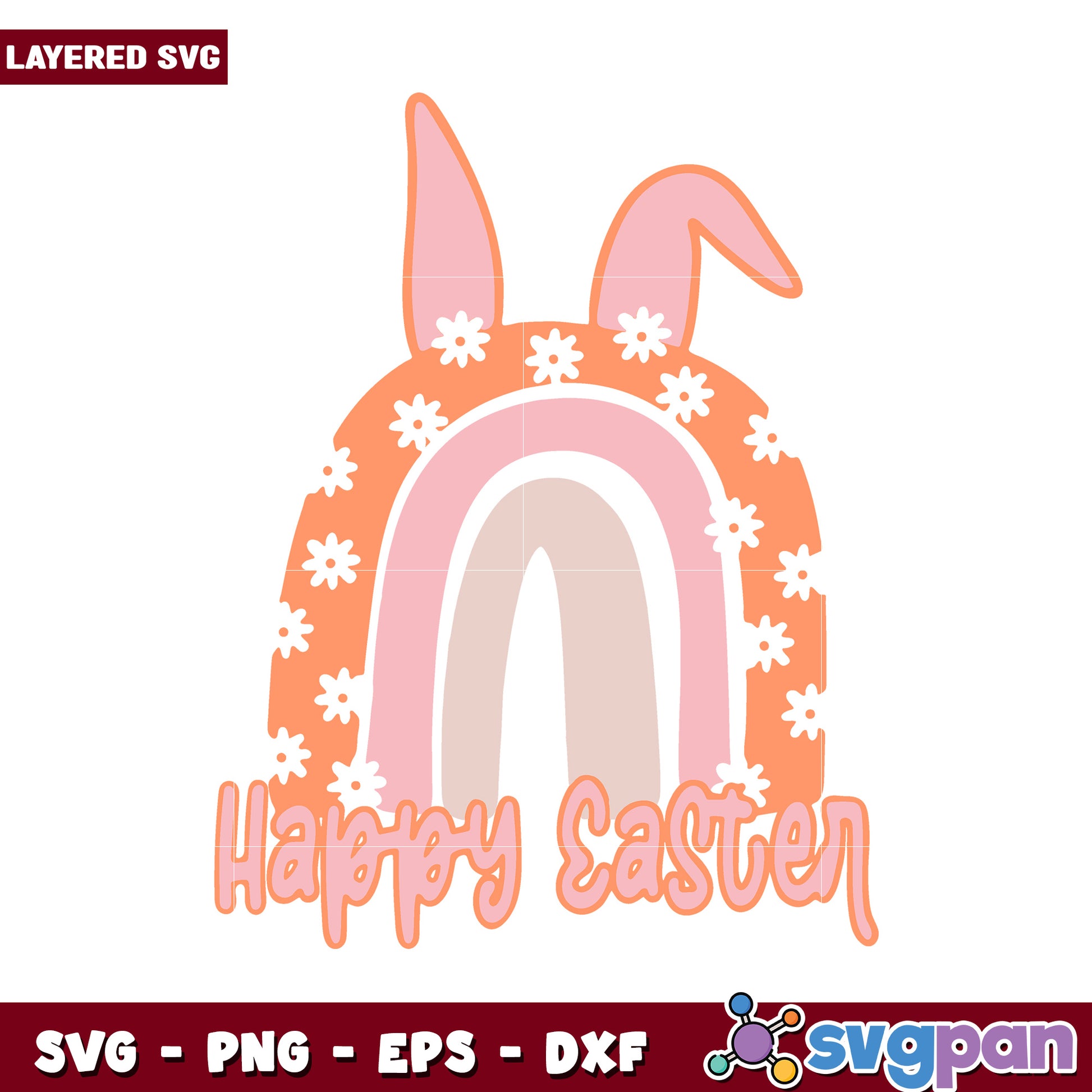 Happy Easter Layered SVG Design for Decorations, Perfect for Crafts