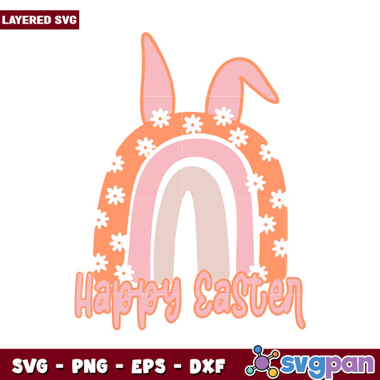 Happy Easter Layered SVG Design for Decorations, Perfect for Crafts