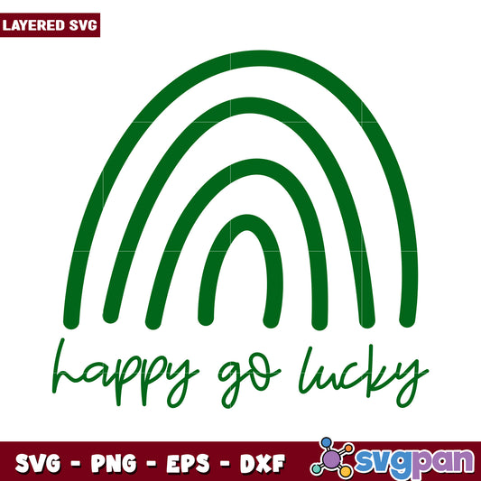 Happy Go Lucky Rainbow SVG Design, Perfect for Craft Projects