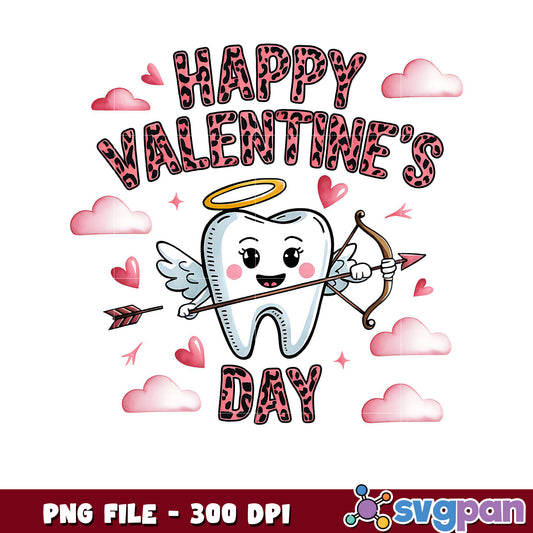 Happy Valentine's Day Tooth Design, Cute PNG Product for Gifts