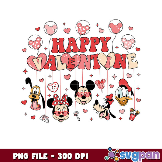 Happy Valentine design with cartoon characters, perfect for gifts