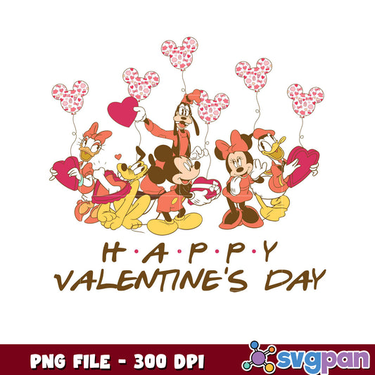Happy Valentines Day Mickey Mouse Design, Cute PNG File