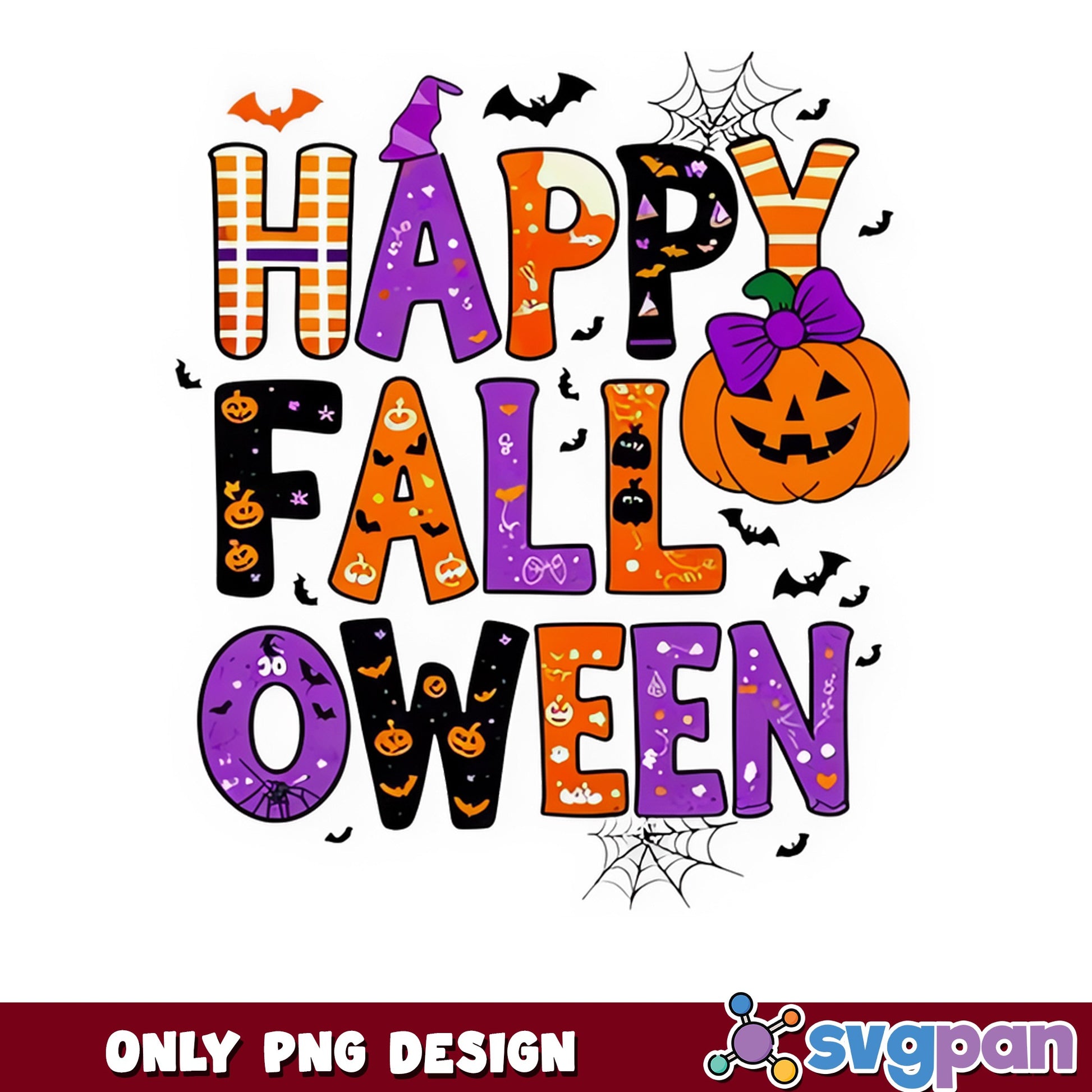 Happy Halloween PNG, Happy Fall PNG, Halloween Pumpkin PNG