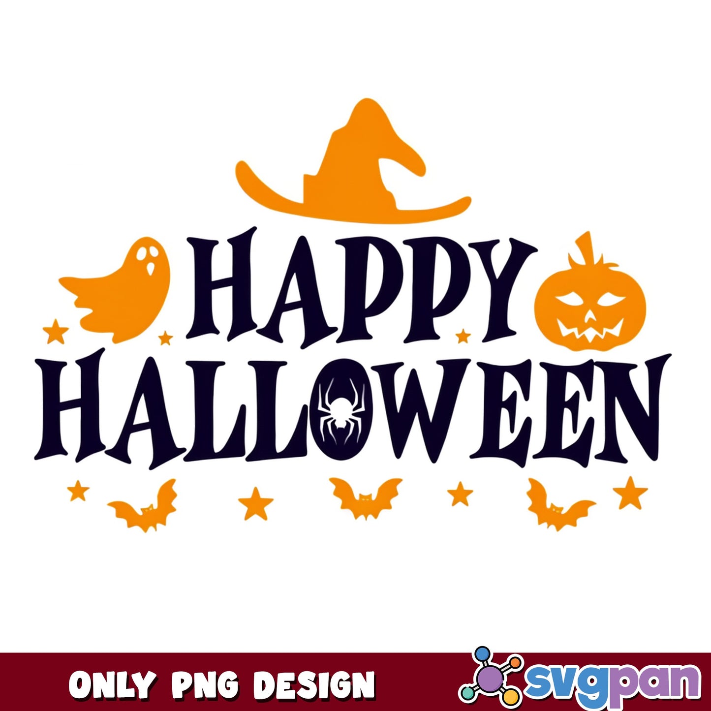 Happy Halloween PNG, Witch Hat Ghost Pumpkin, Halloween PNG