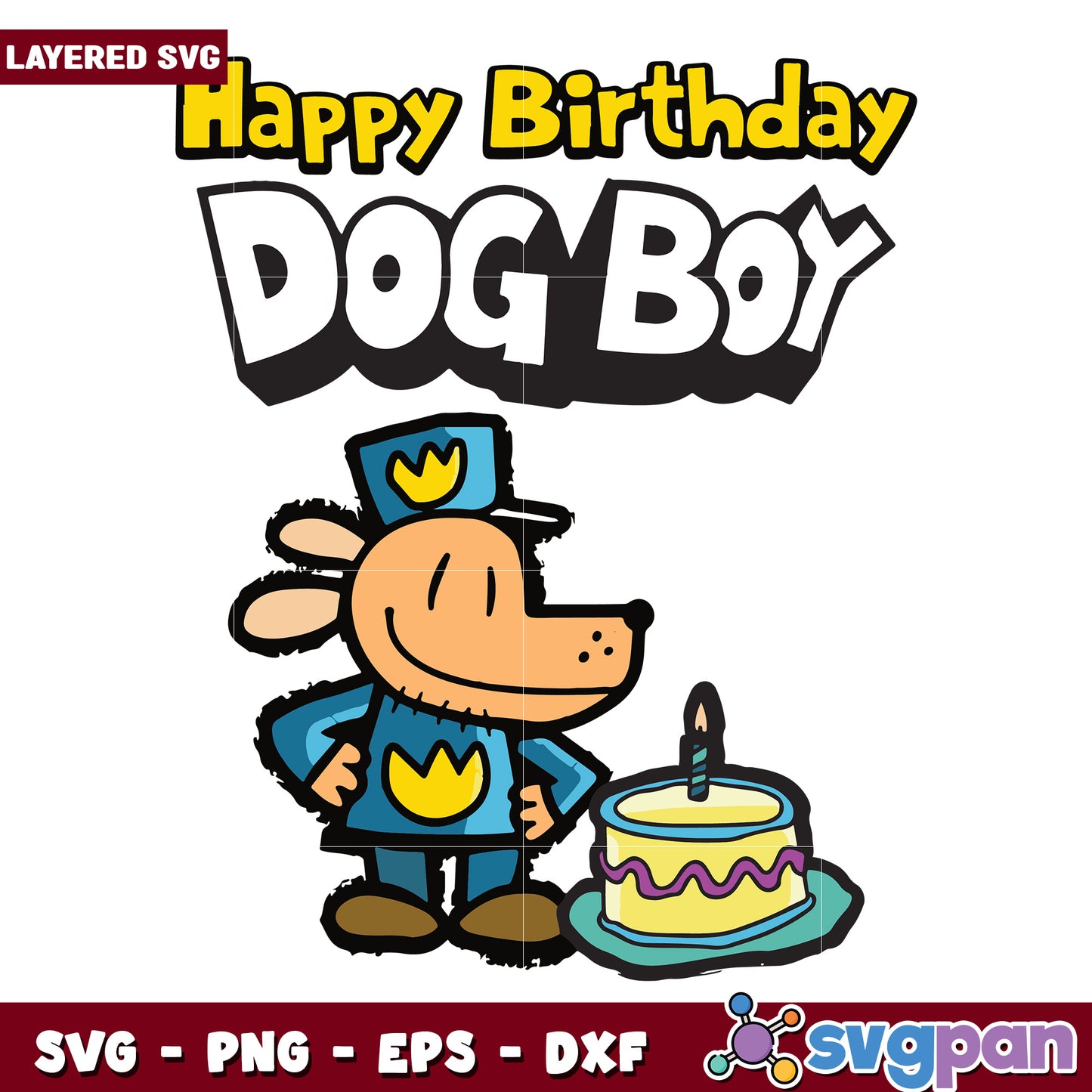 Happy birthday dog boy svg, cute puppy birthday design svg, funny dog svg