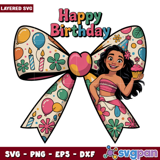 Happy birthday png, disney characters png, moana movie  png