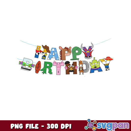 Happy birthday png, disney plus png, disney toy story png