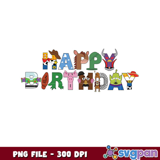 Happy birthday toy story png, disney plus png, disney cartoons png