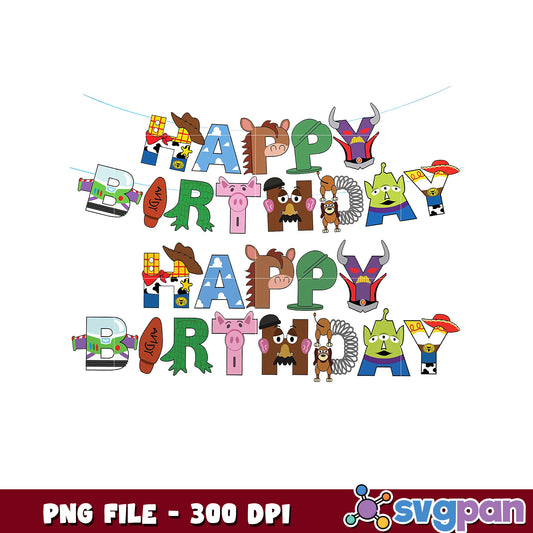 Happy birthday toy story png, disney plus png, toy story characters png