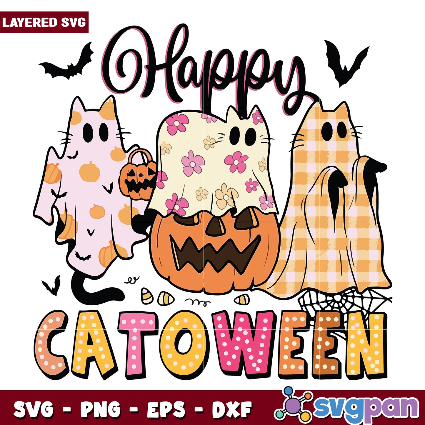 Happy catoween svg, halloween toys svg, halloween movies svg