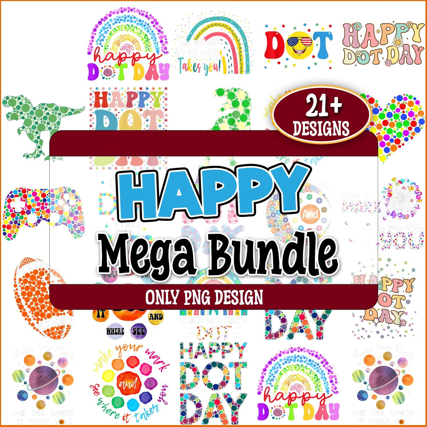Happy dot day png bundle