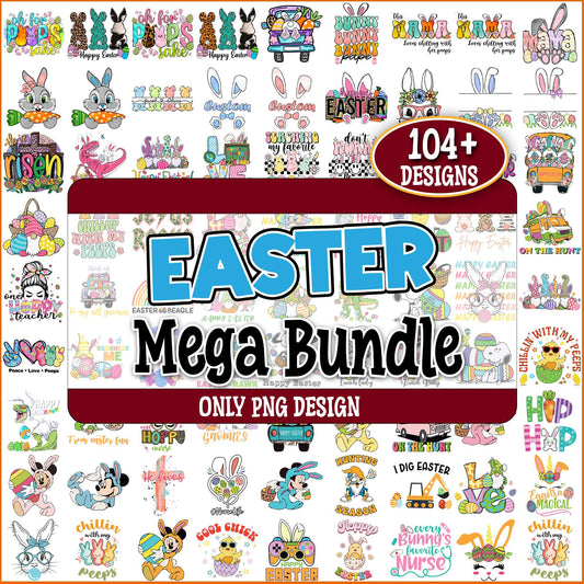 Happy easter design png bundle