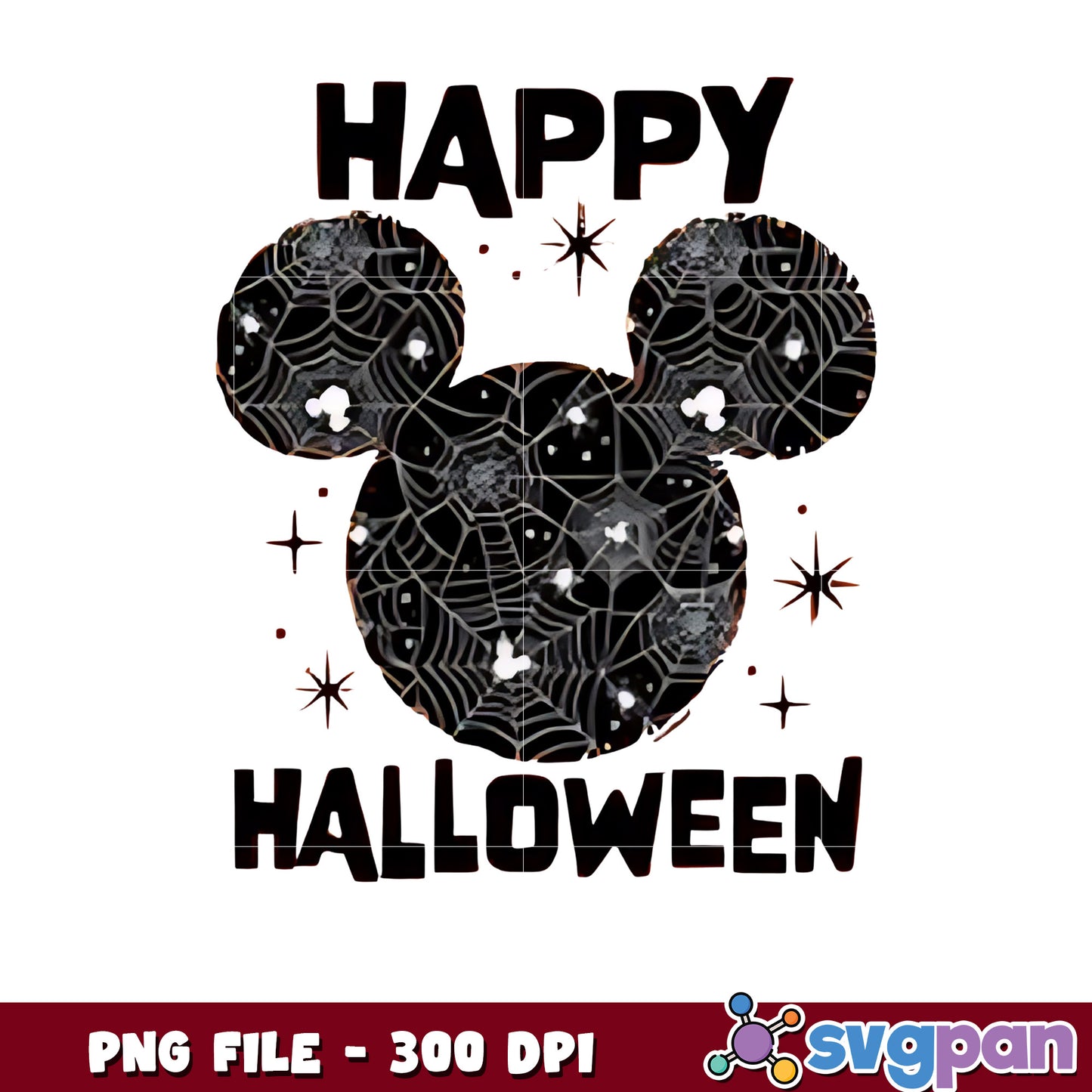 Happy halloween black mickey head png, halloween png, halloween cartoon png