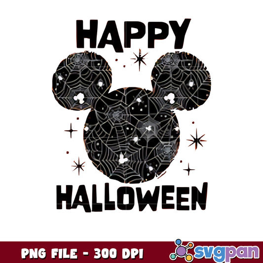 Happy halloween black mickey head png, halloween png, halloween cartoon png