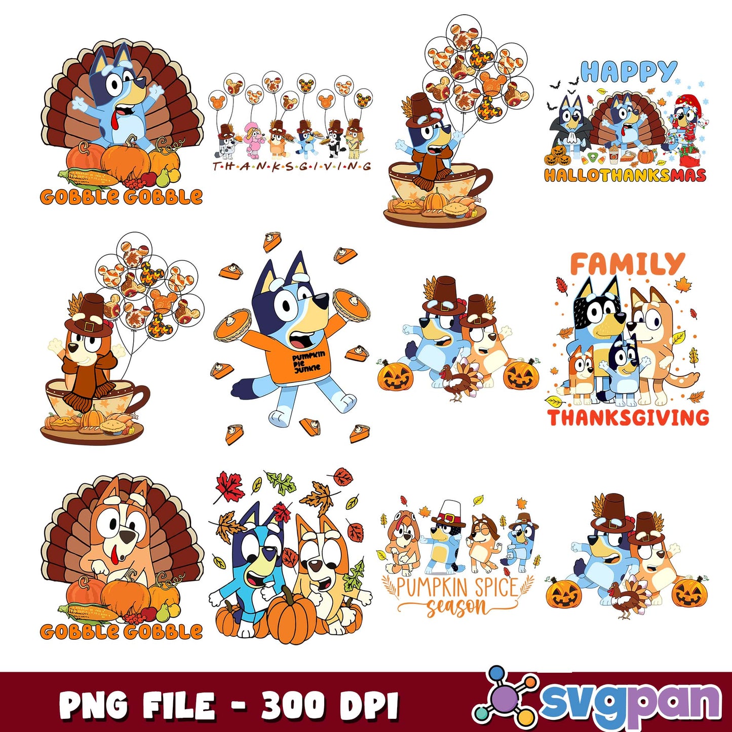 Happy hallothanksmas png bundle