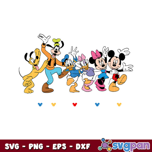 Happy mickey and family squad svg, mickey and minnie​ svg