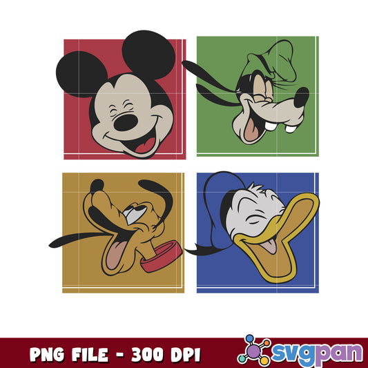 Happy mickey goofy pluto donald png, disney characters png, disney cartoon png