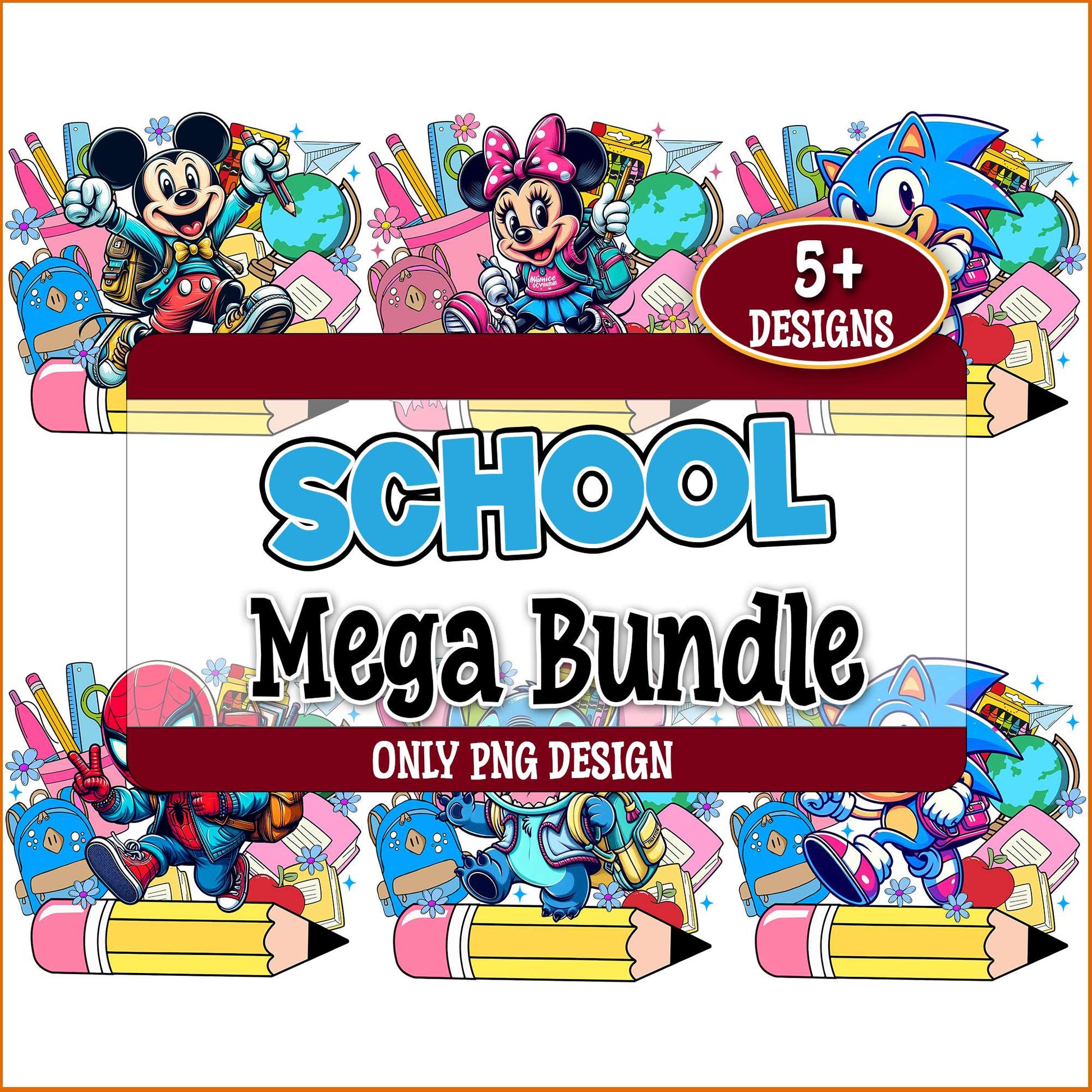 Happy school cartoon png bundle