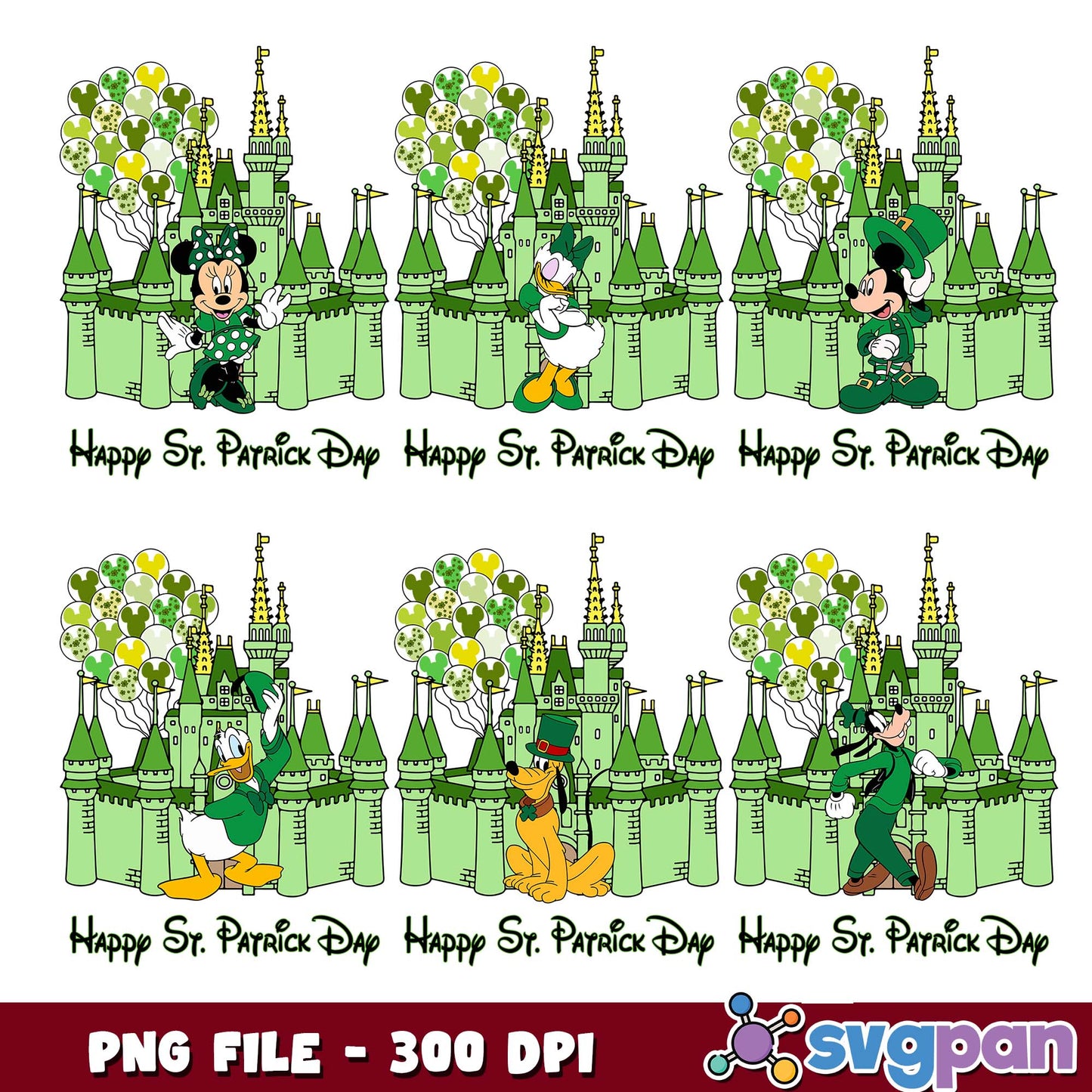 Happy st patrick day mickey png bundle