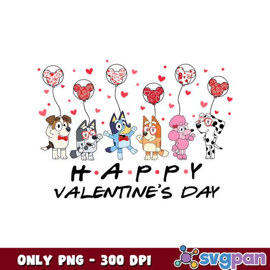 Happy valentine's day bluey png, bluey and friends png, bluey png