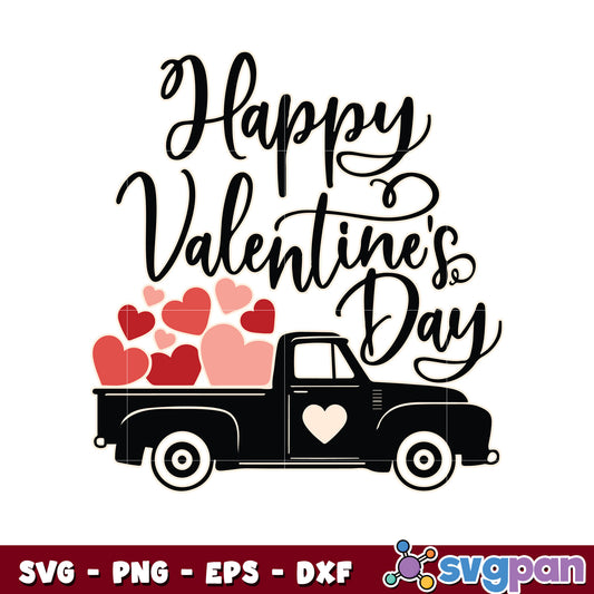 Happy valentines day truck svg, happy valentine day svg