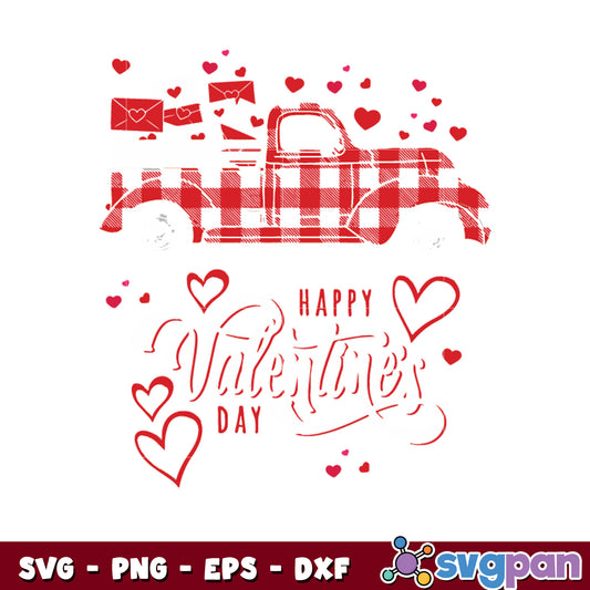 Happy valentines day with truck svg, happy valentine day svg