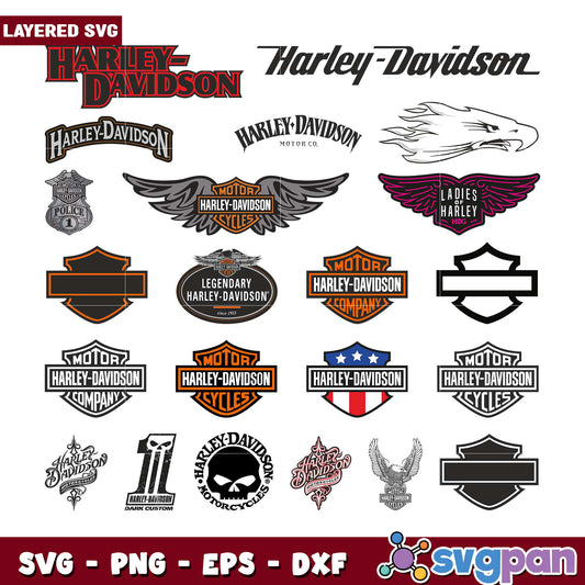 Harley Davidson SVG Bundle Layered Graphic Designs