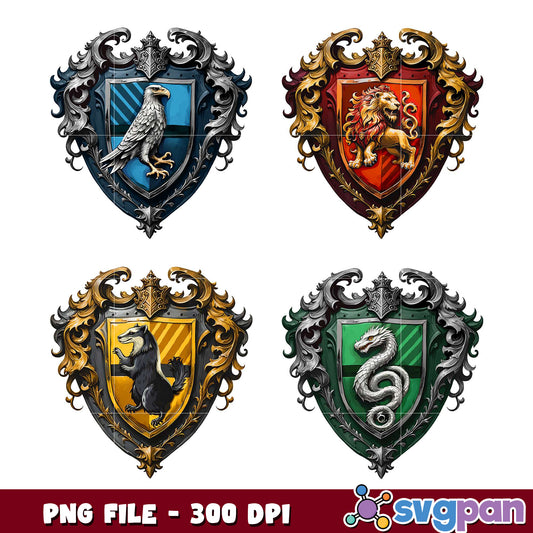 Harry Potter House Crests PNG Bundle