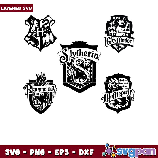Harry Potter House Crests SVG Bundle for Crafters