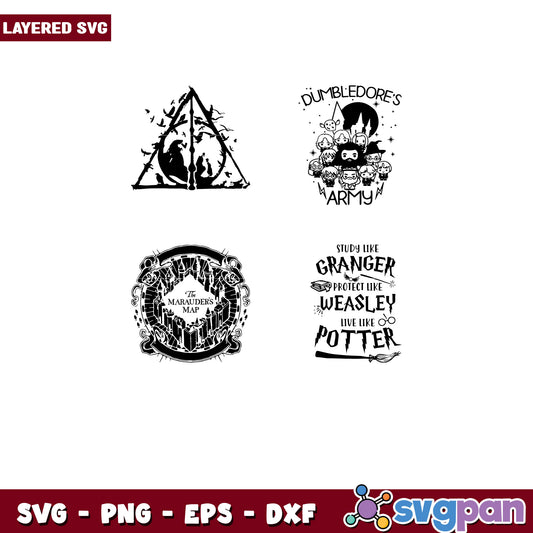 Harry Potter SVG Bundle 4 Designs