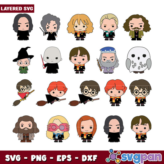 Harry Potter SVG Bundle Cute Characters