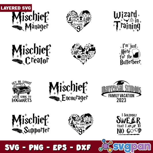 Harry Potter SVG Bundle Designs
