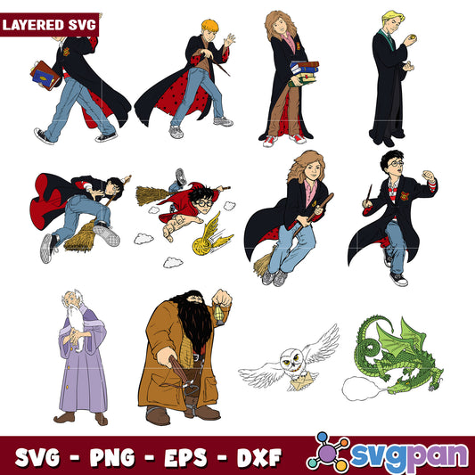 Harry Potter SVG Bundle Layered Characters