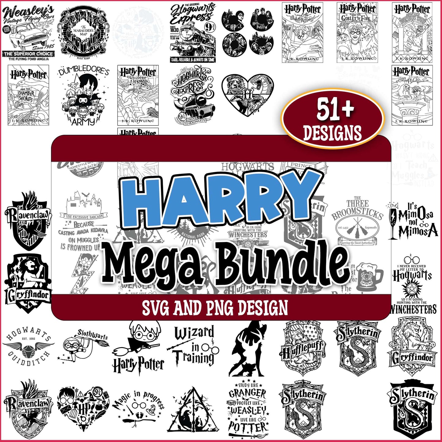Harry potter sketch svg bundle