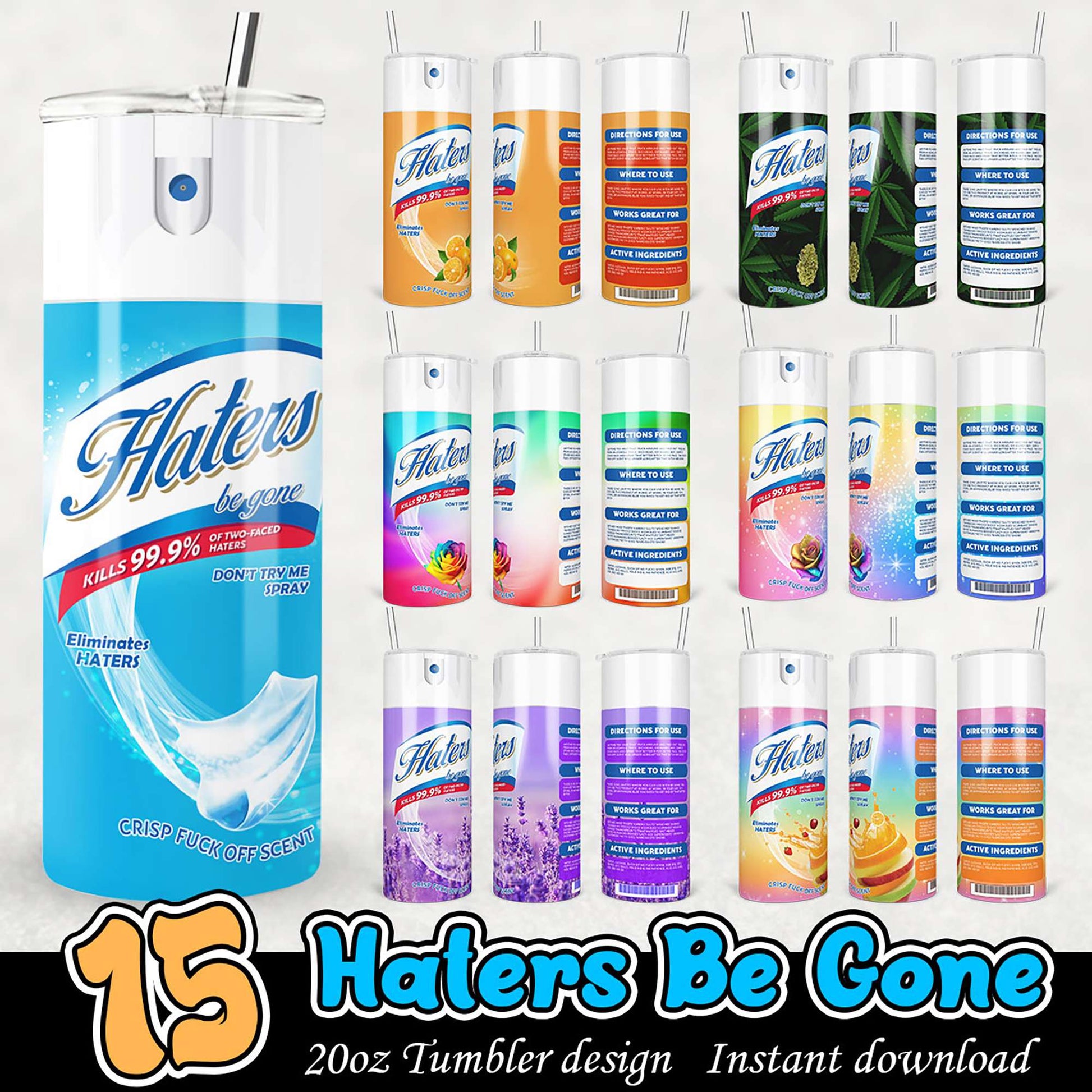 Haters Be Gone Tumbler Designs PNG