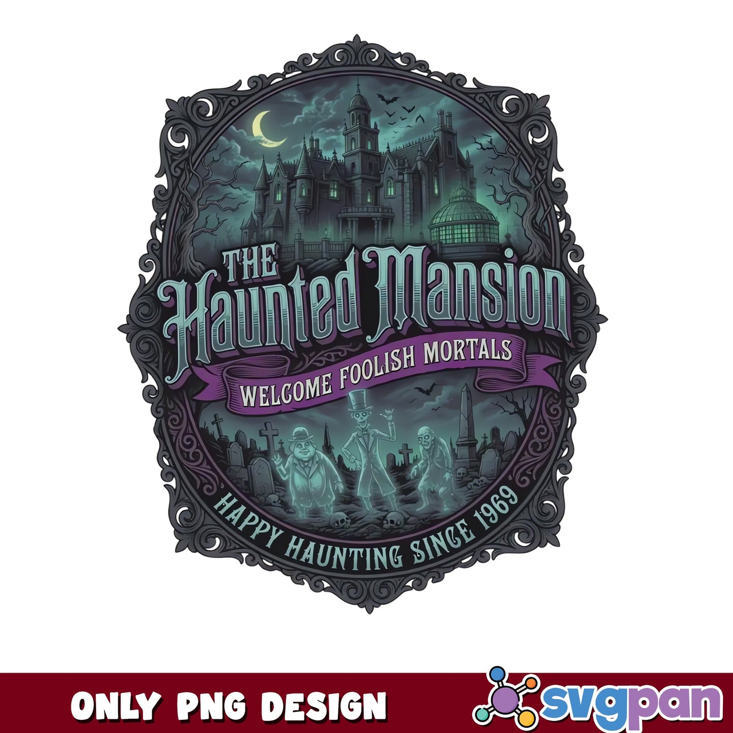Haunted Mansion Hitchhiking Ghosts Welcome Mortals PNG, Disney, PNG