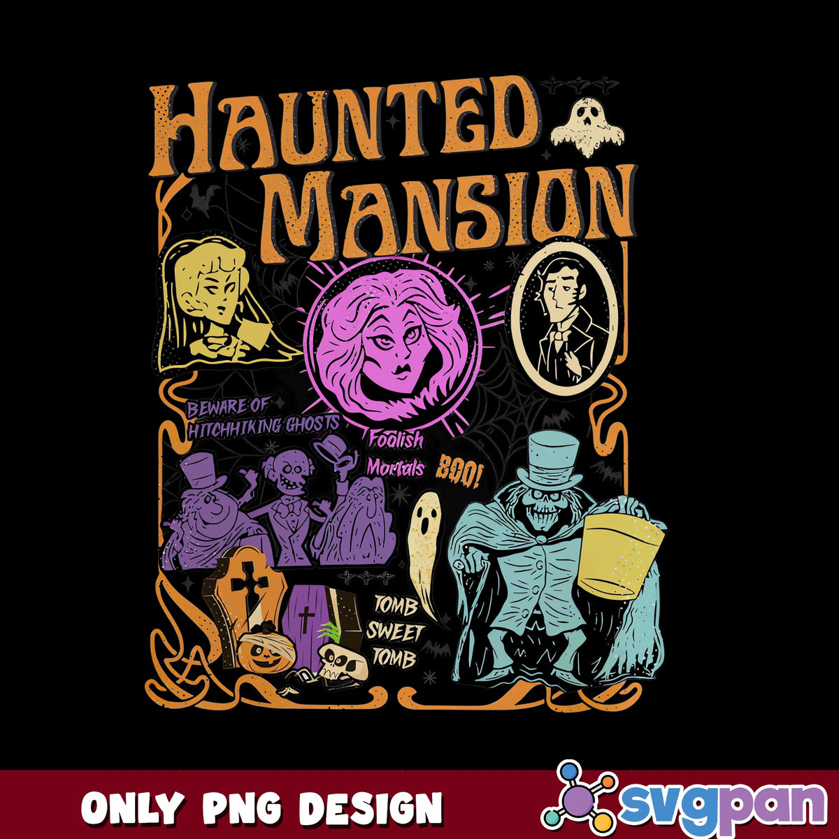 Haunted Mansion PNG, Disney Halloween PNG, Hitchhiking Ghosts PNG