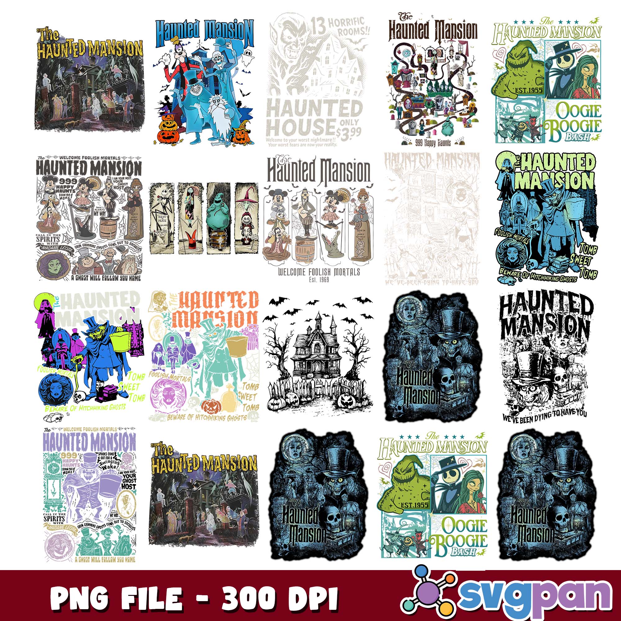 Haunted mansion design png bundle, halloween spirit png, haunted mansi ...