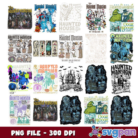 Haunted mansion design png bundle