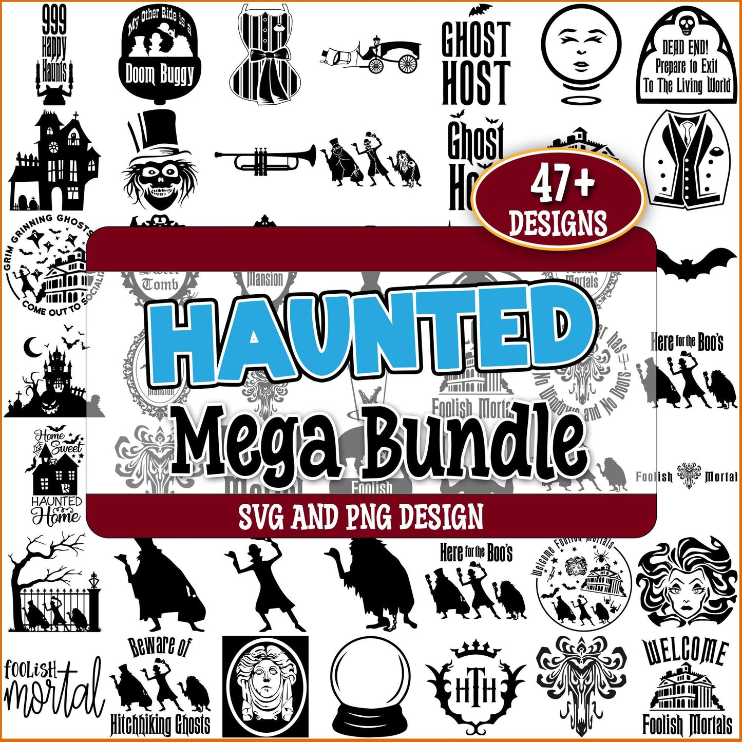 Haunted mansion art svg bundle