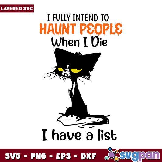 Haunting Cat SVG Design for Halloween, Perfect for Craft Projects